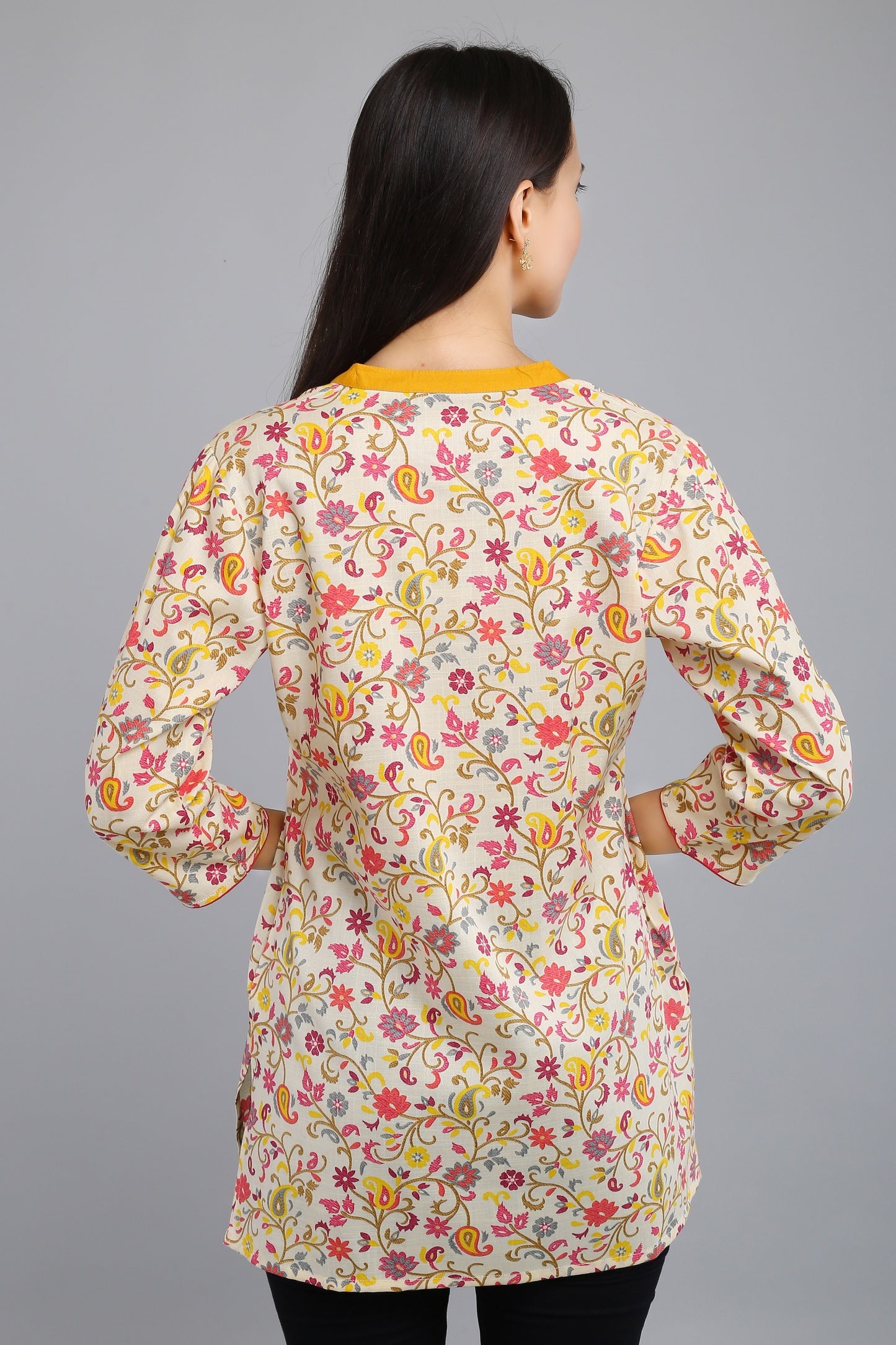 VAPPS Cotton Floral Print Tunic -  Blue