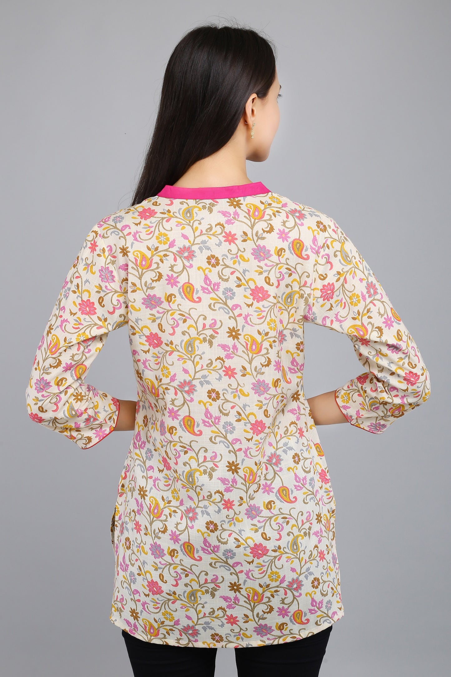 VAPPS Cotton Floral Print Tunic -  Pink