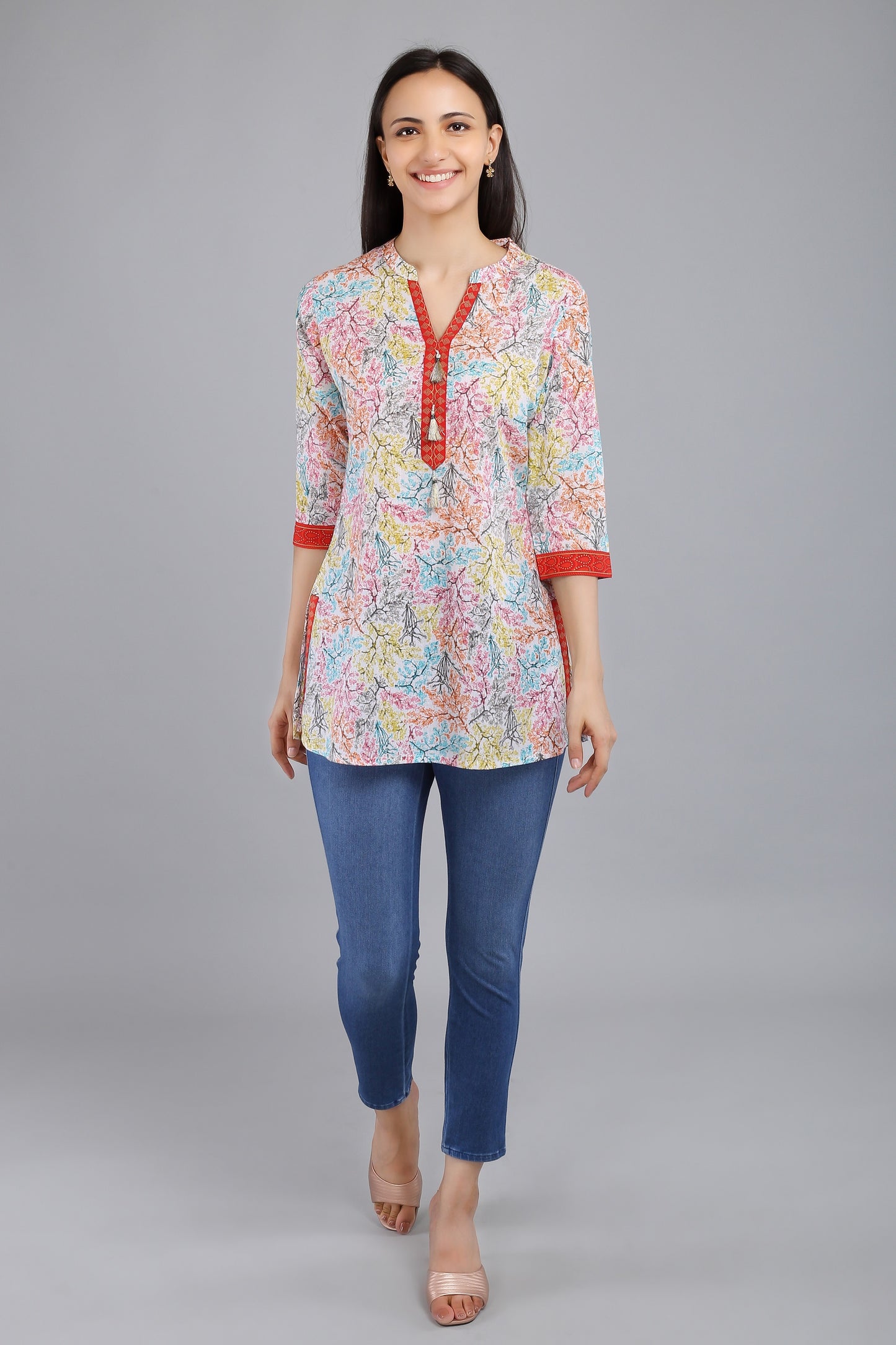 VAPPS Cotton Floral Print Tunic -  Multicolor