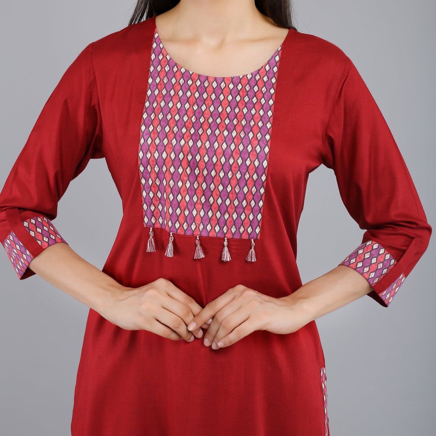 VAPPS Rayon Kurta and Palazzo Set -  Red