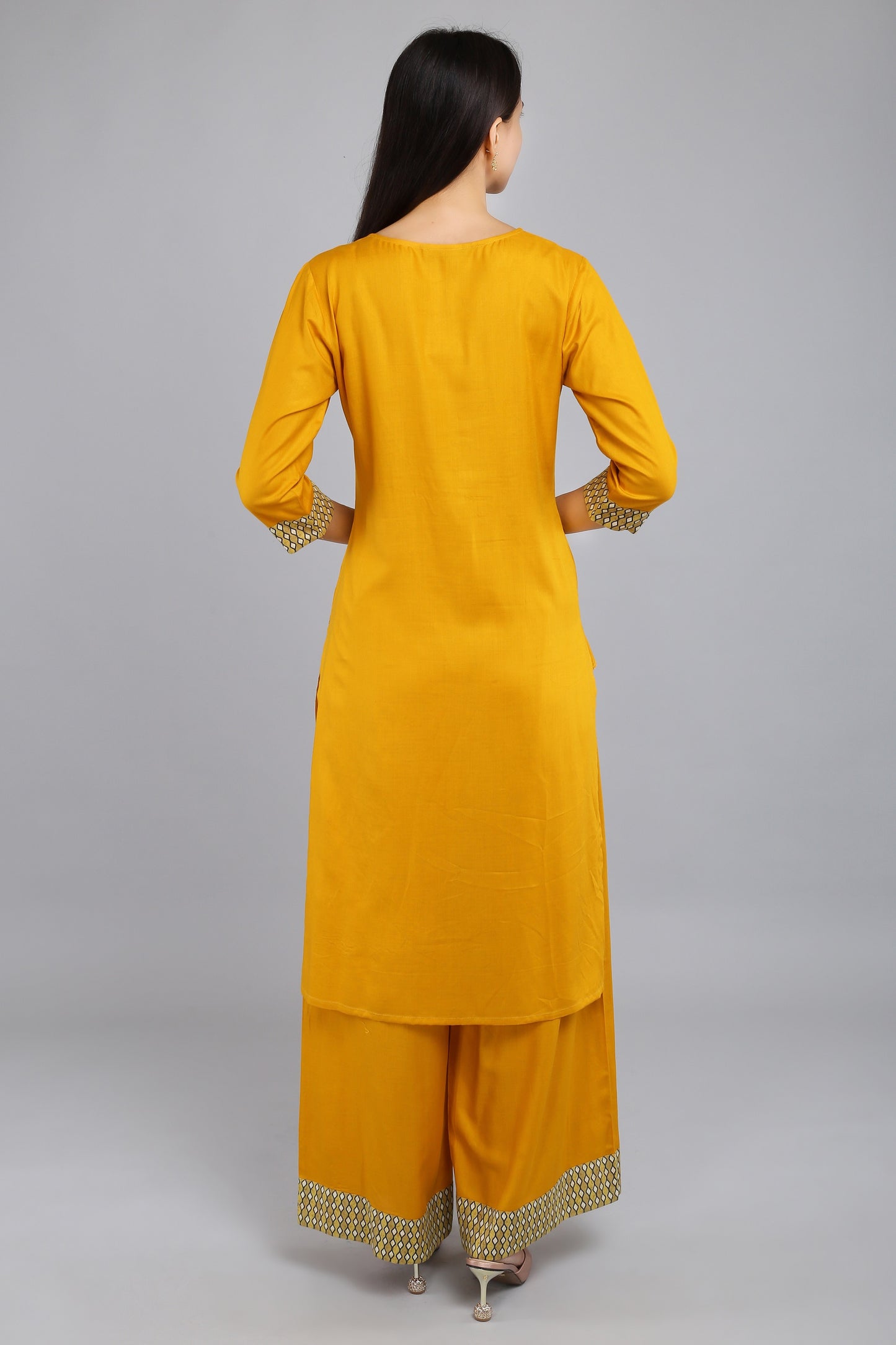 VAPPS Rayon Kurta and Palazzo Set -  Turmeric