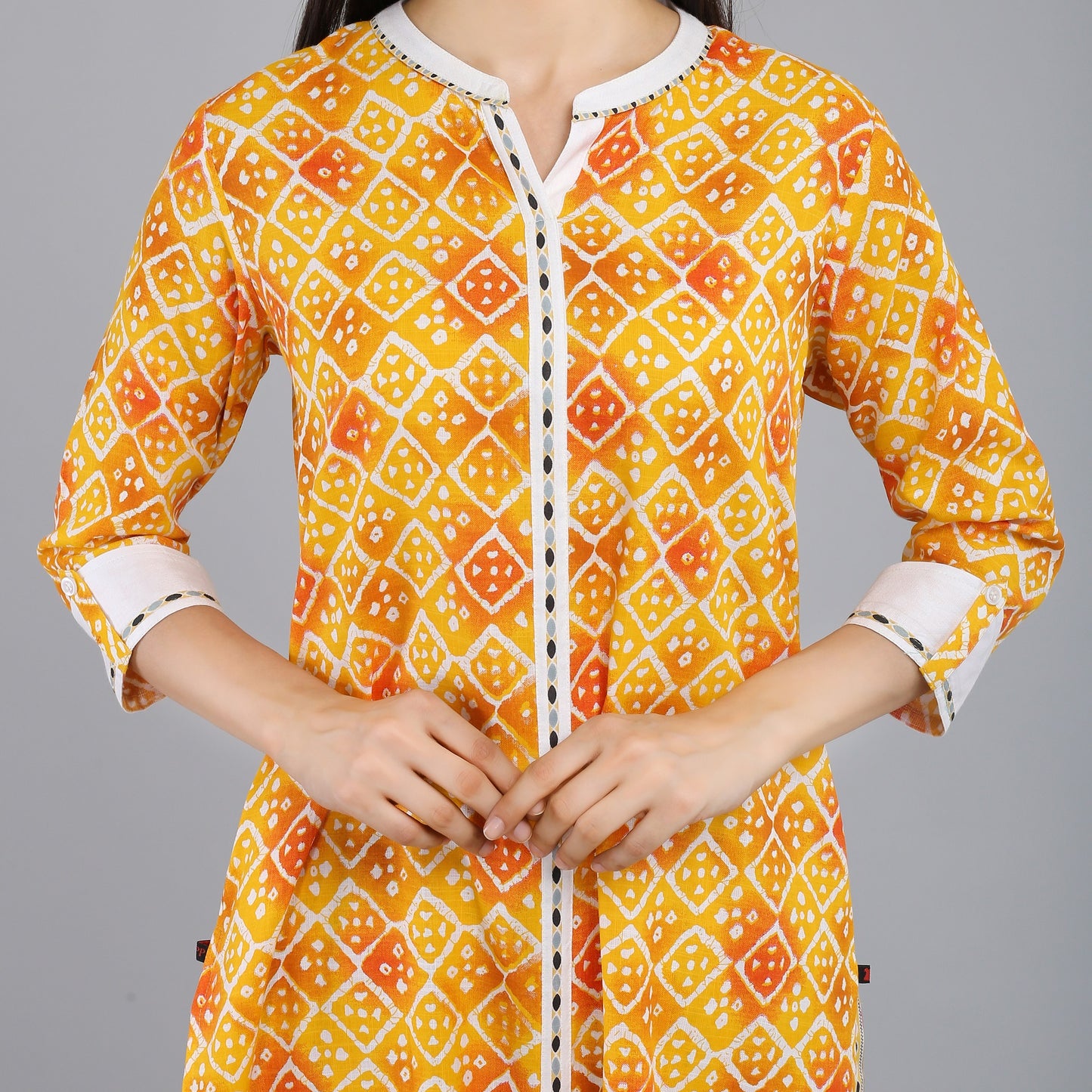 VAPPS Printed Cotton Kurta and Pant Set -  Orange