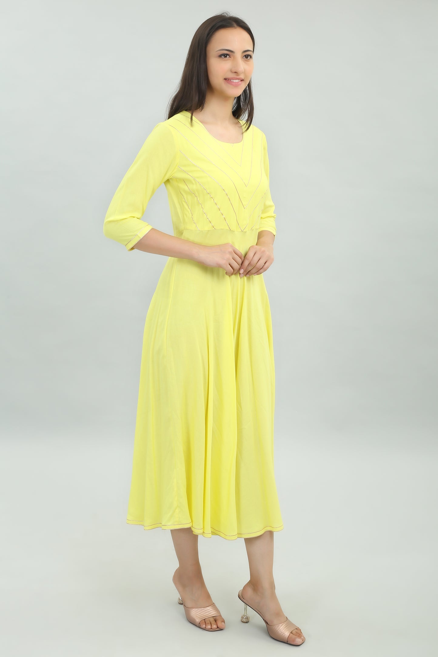 VAPPS Rayon Casual Wear Long Western Dress