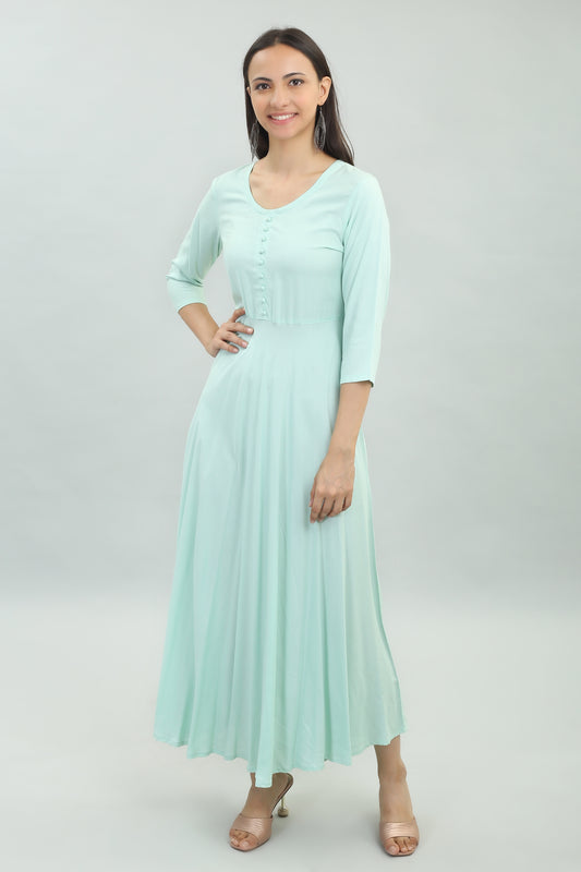 VAPPS Rayon Gown Dress - Mint