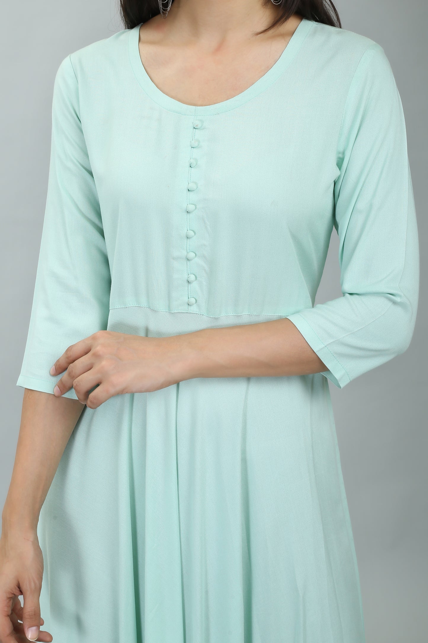 VAPPS Rayon Gown Dress - Mint