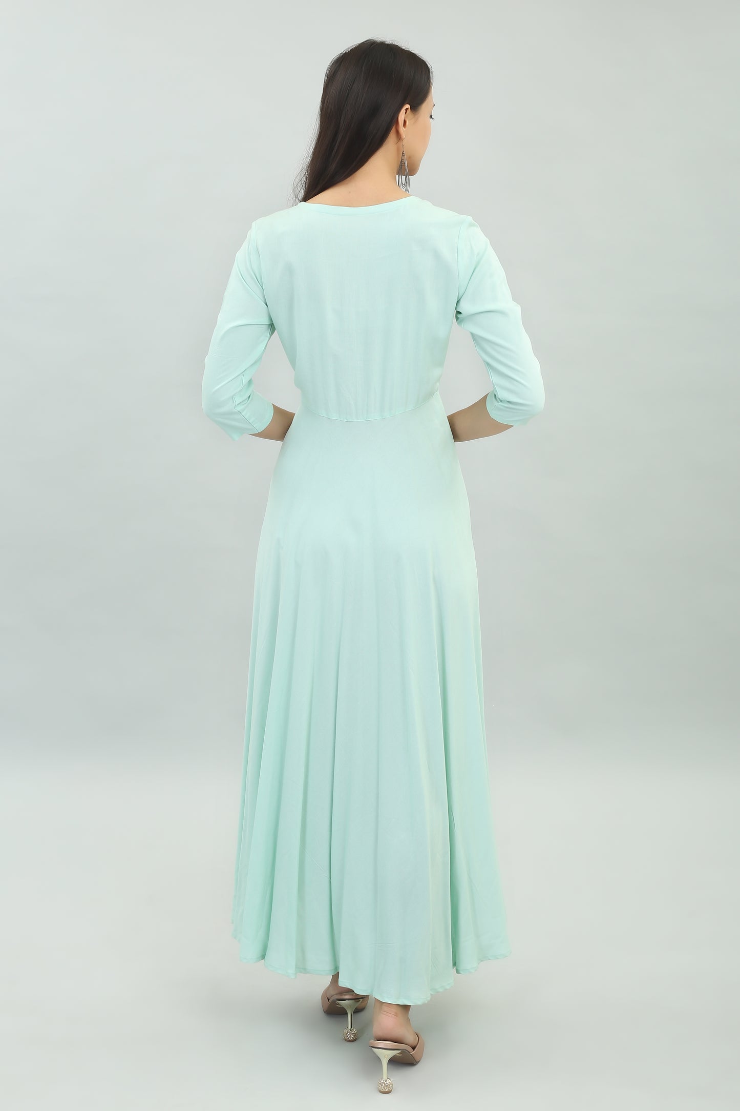 VAPPS Rayon Gown Dress - Mint