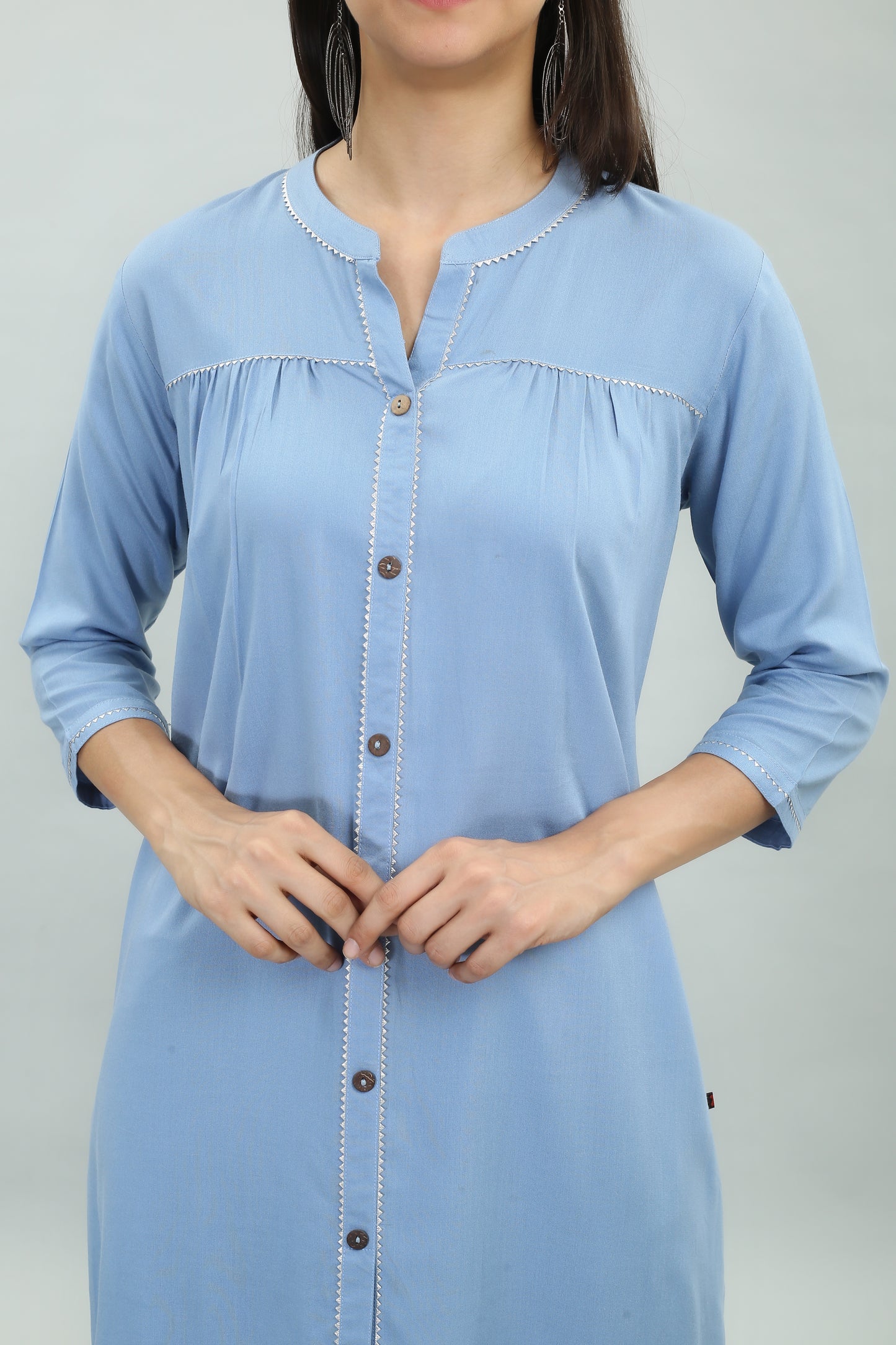 VAPPS Rayon Kurta for Women and Girls -Sky Blue