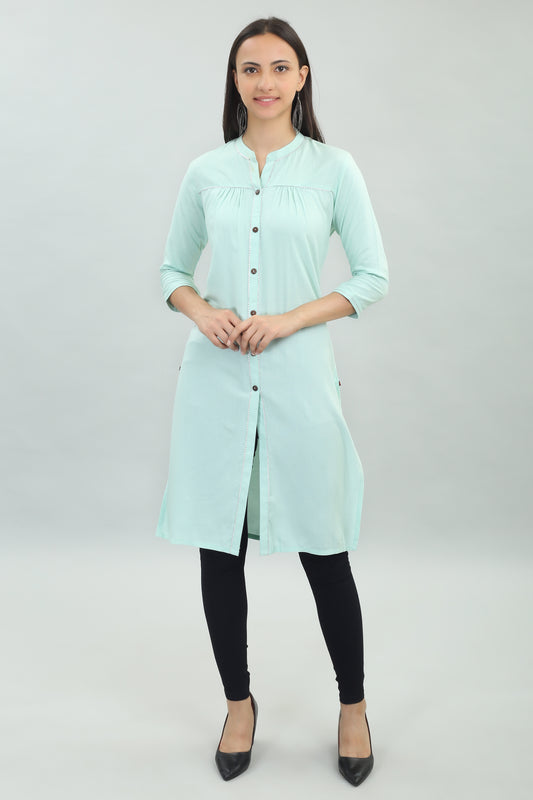 VAPPS Rayon Kurta for Women and Girls -Mint