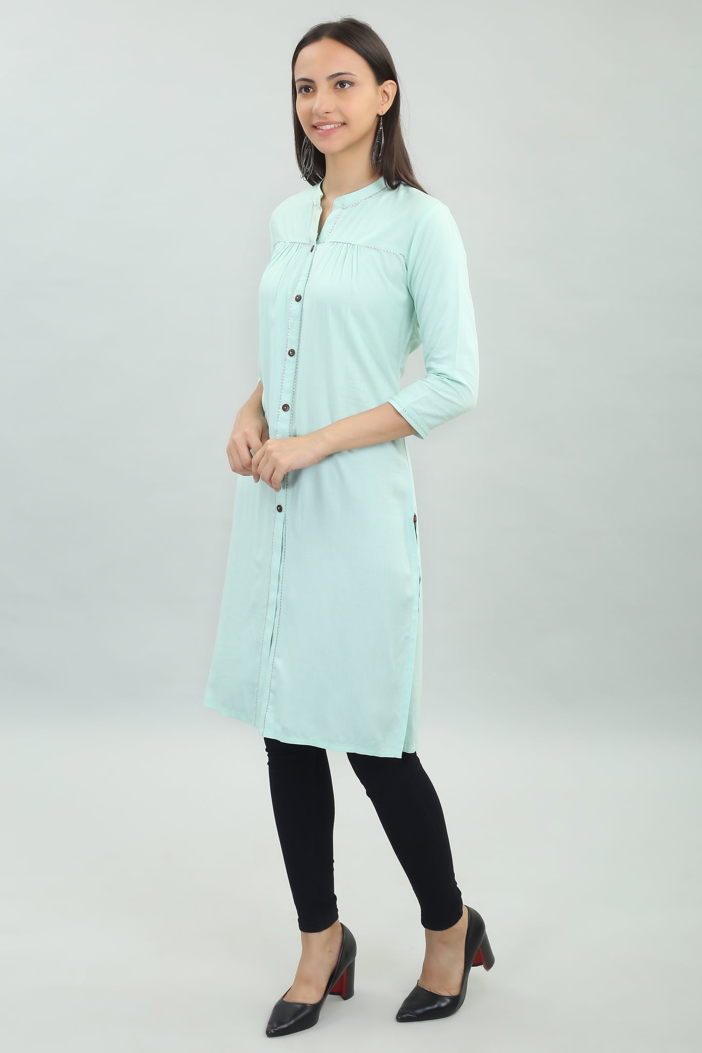 VAPPS Rayon Kurta for Women and Girls -Mint