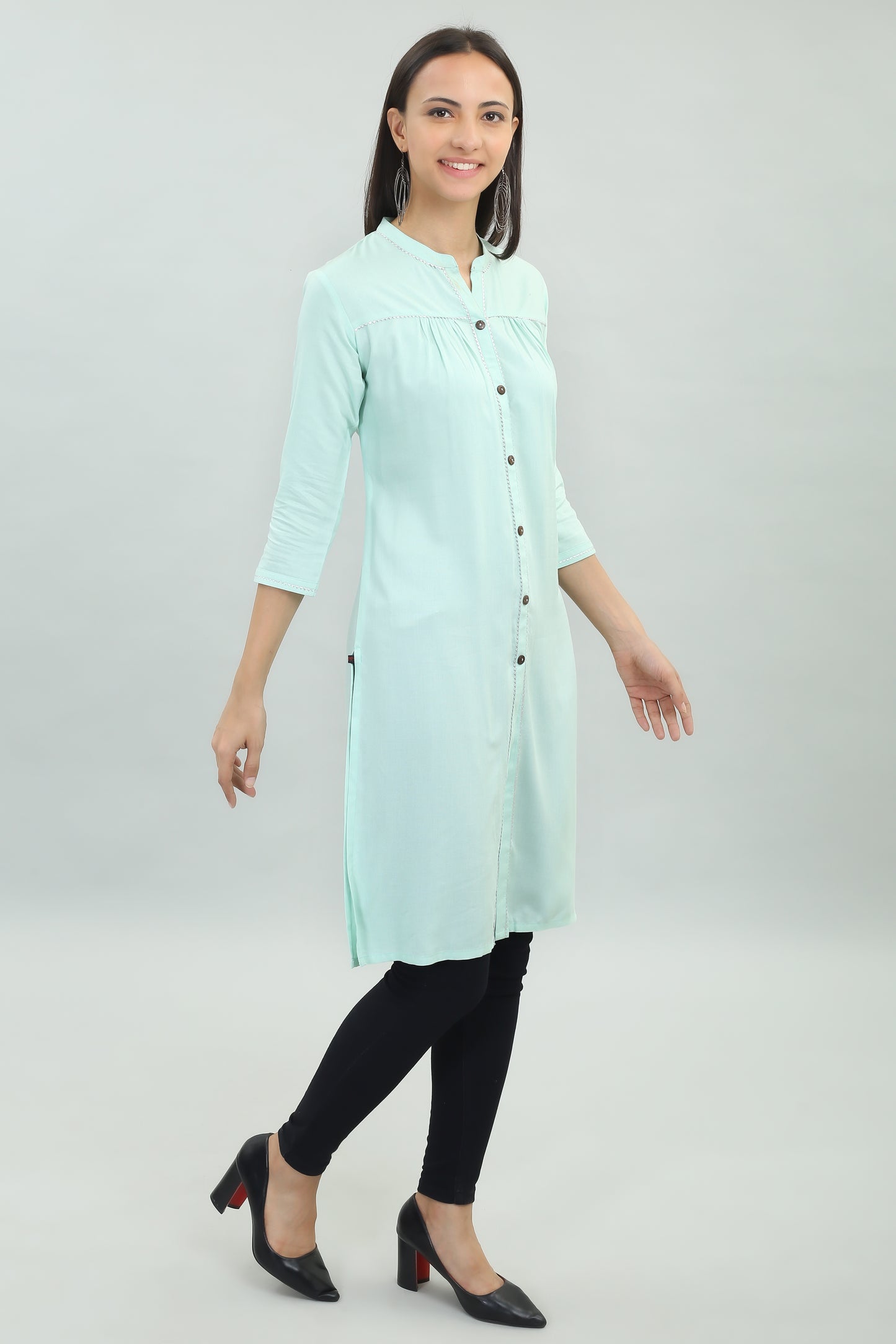 VAPPS Rayon Kurta for Women and Girls -Mint