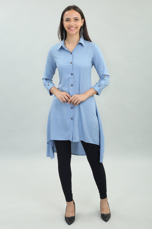 VAPPS Rayon Kurta for Women and Girls -Sky Blue