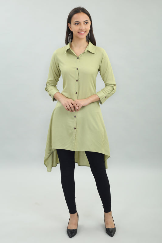 VAPPS Rayon Kurta for Women and Girls -Olive