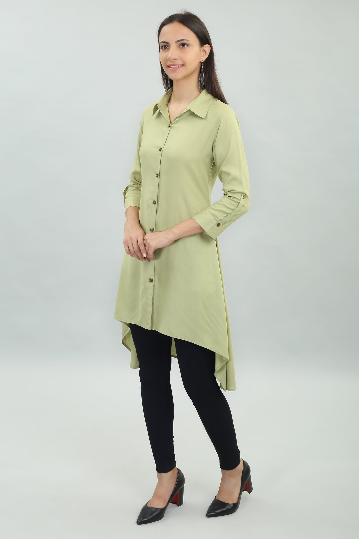 VAPPS Rayon Kurta for Women and Girls -Olive