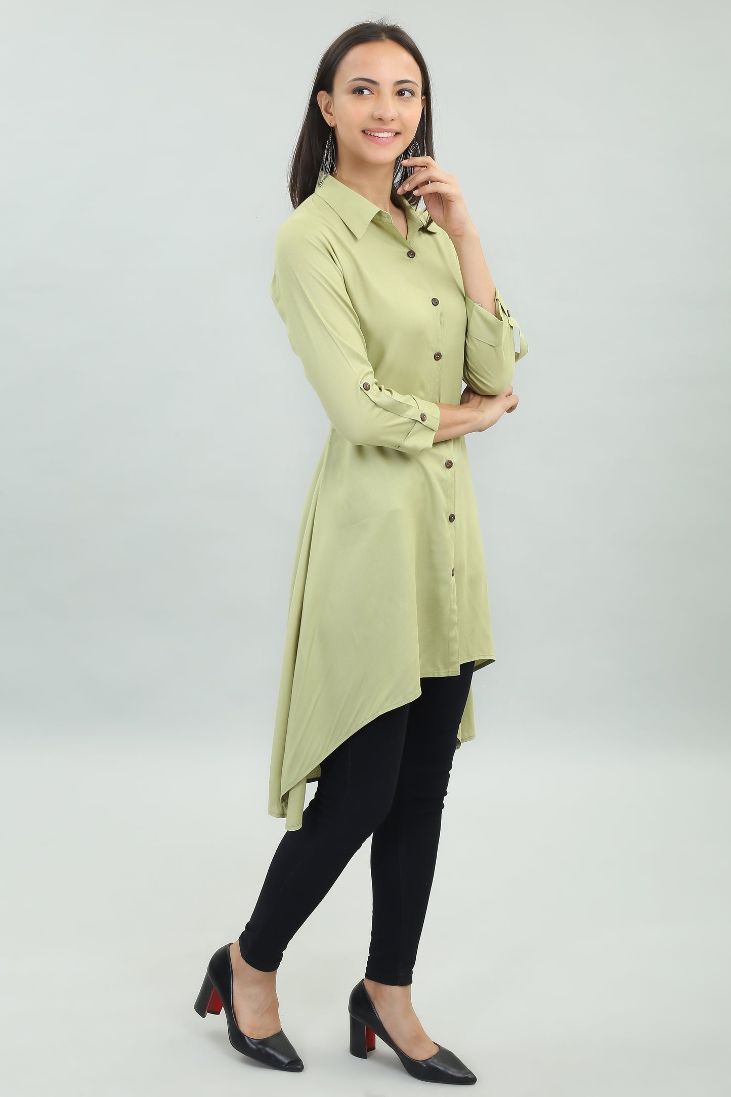 VAPPS Rayon Kurta for Women and Girls -Olive