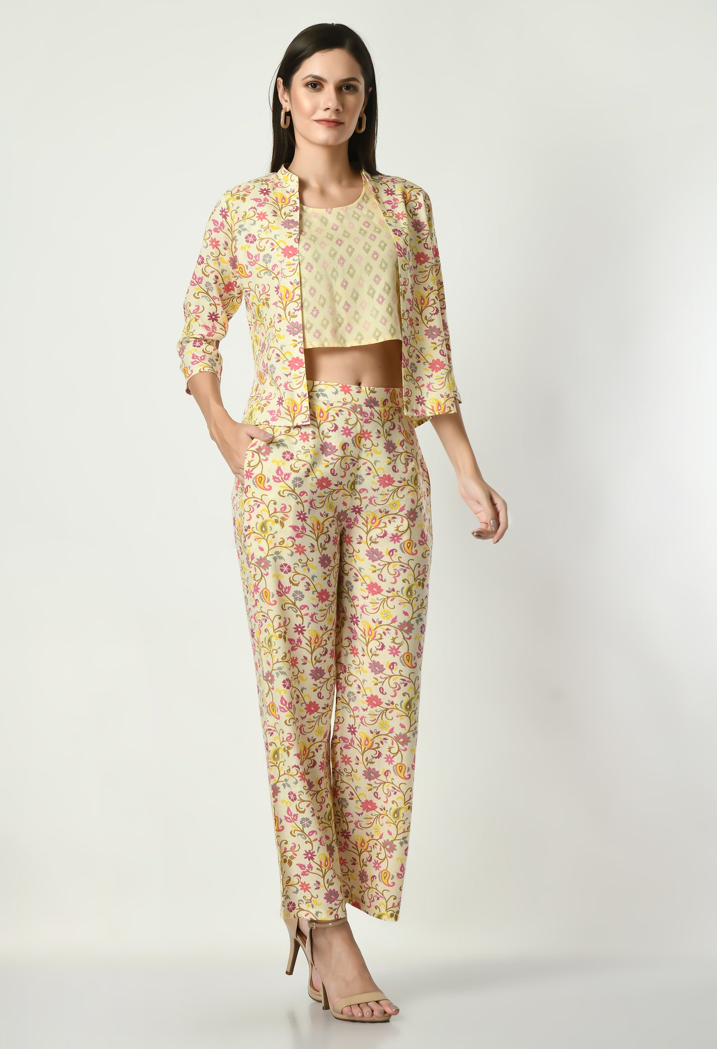 VAPPS Cotton Printed Three Piece Co-Ord Set