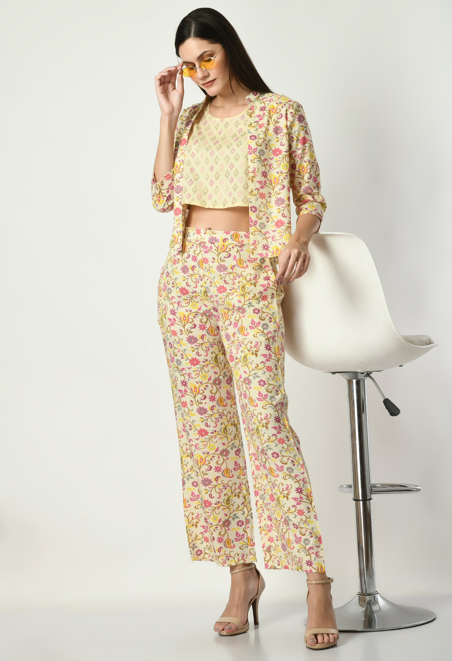 VAPPS Cotton Printed Three Piece Co-Ord Set