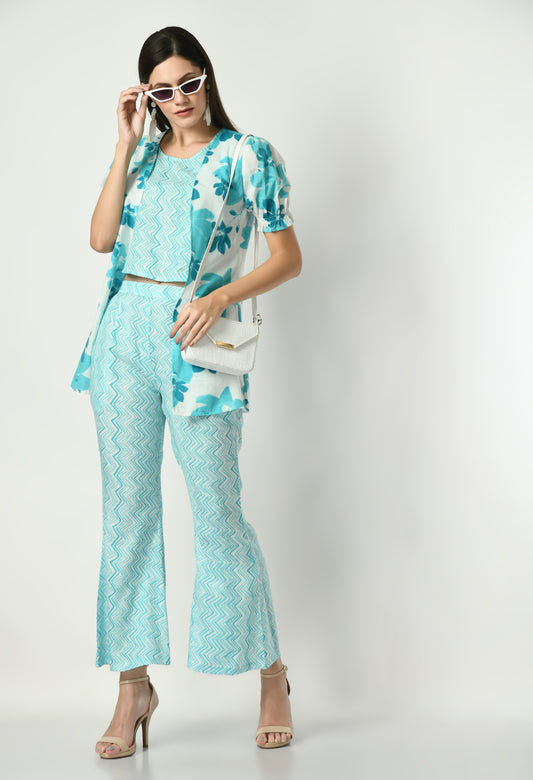 VAPPS Cotton Printed Three Piece Co-Ord Set