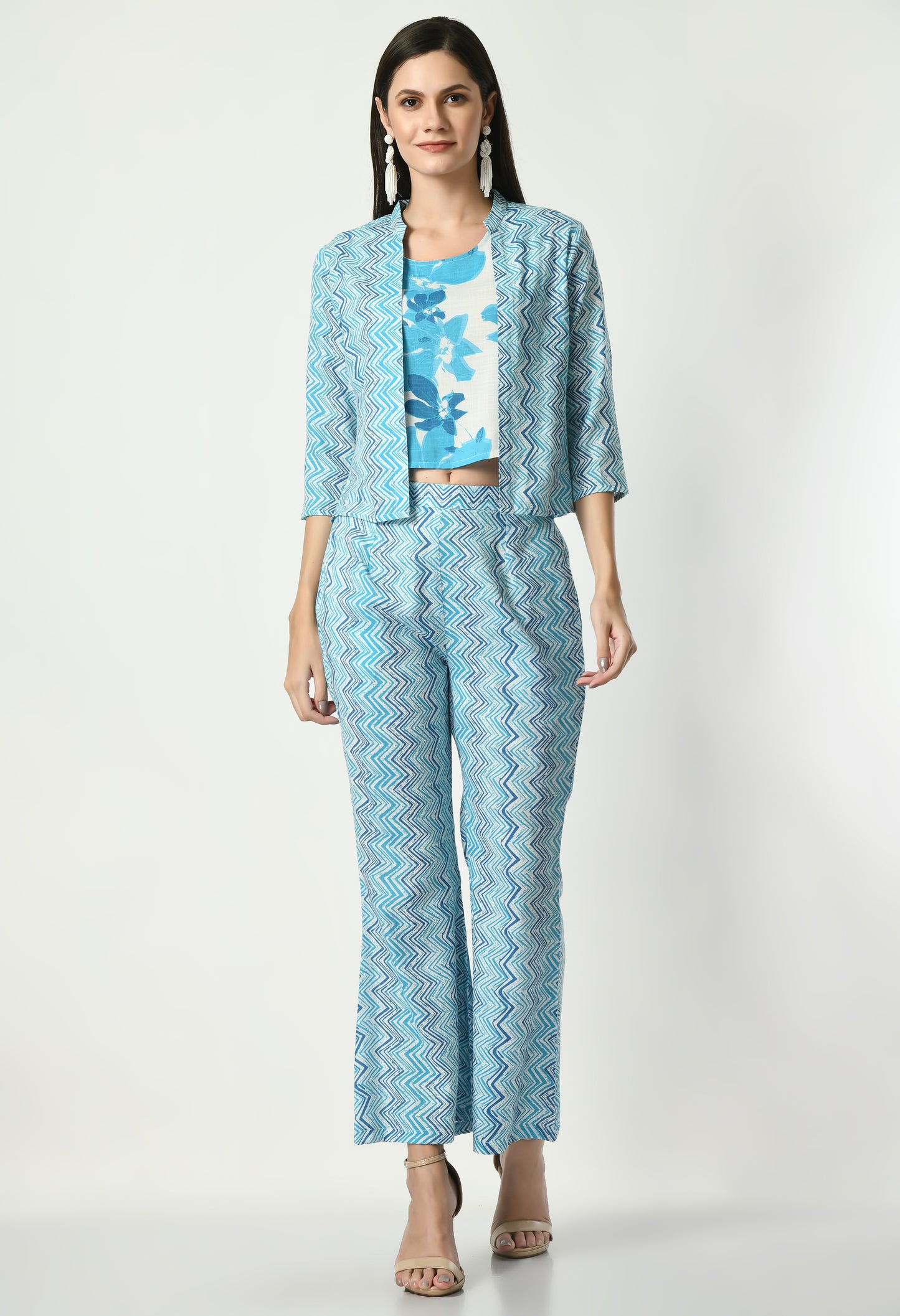 VAPPS Cotton Printed Three Piece Co-Ord Set