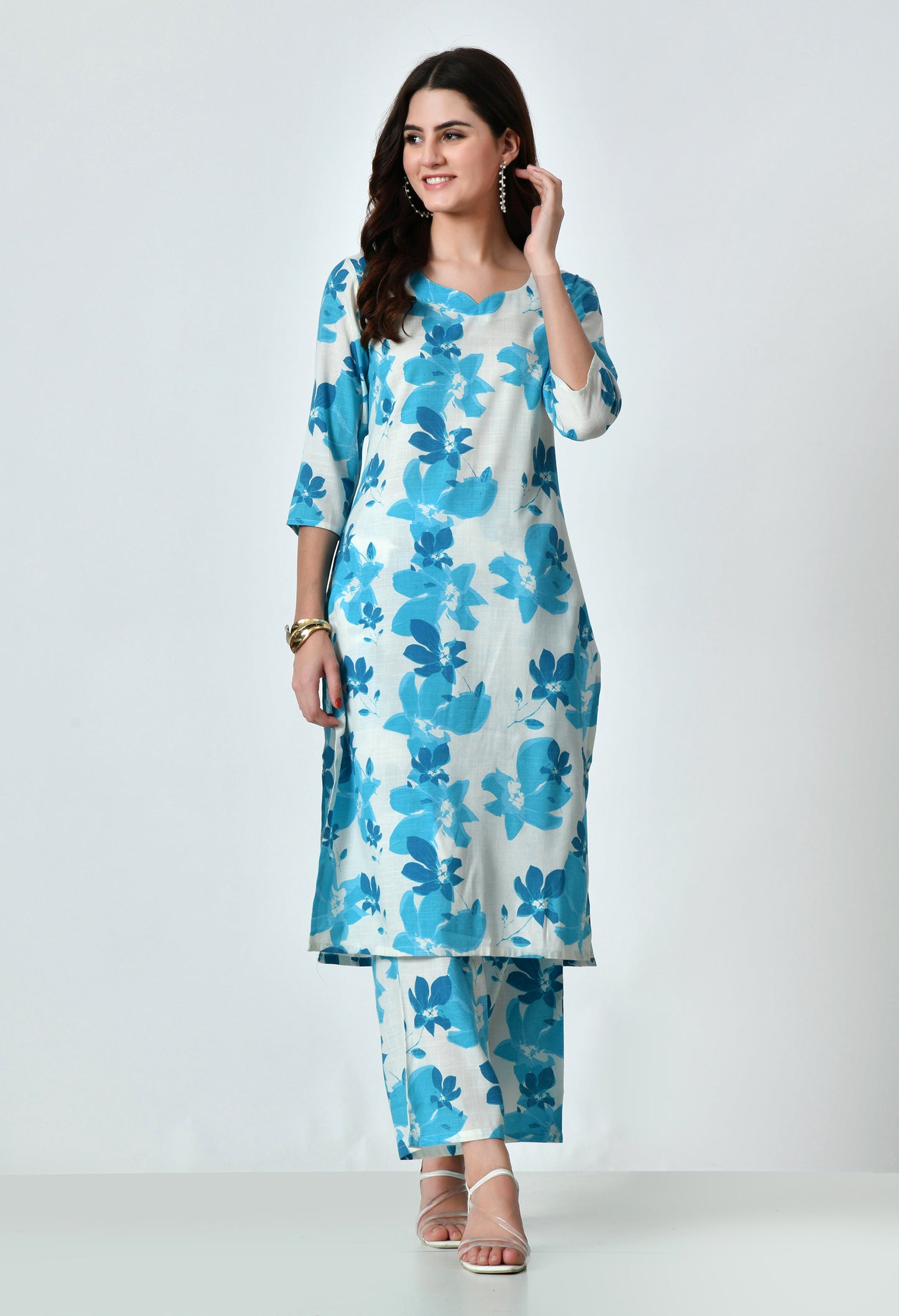 VAPPS Printed Cotton Kurta and Pant Set