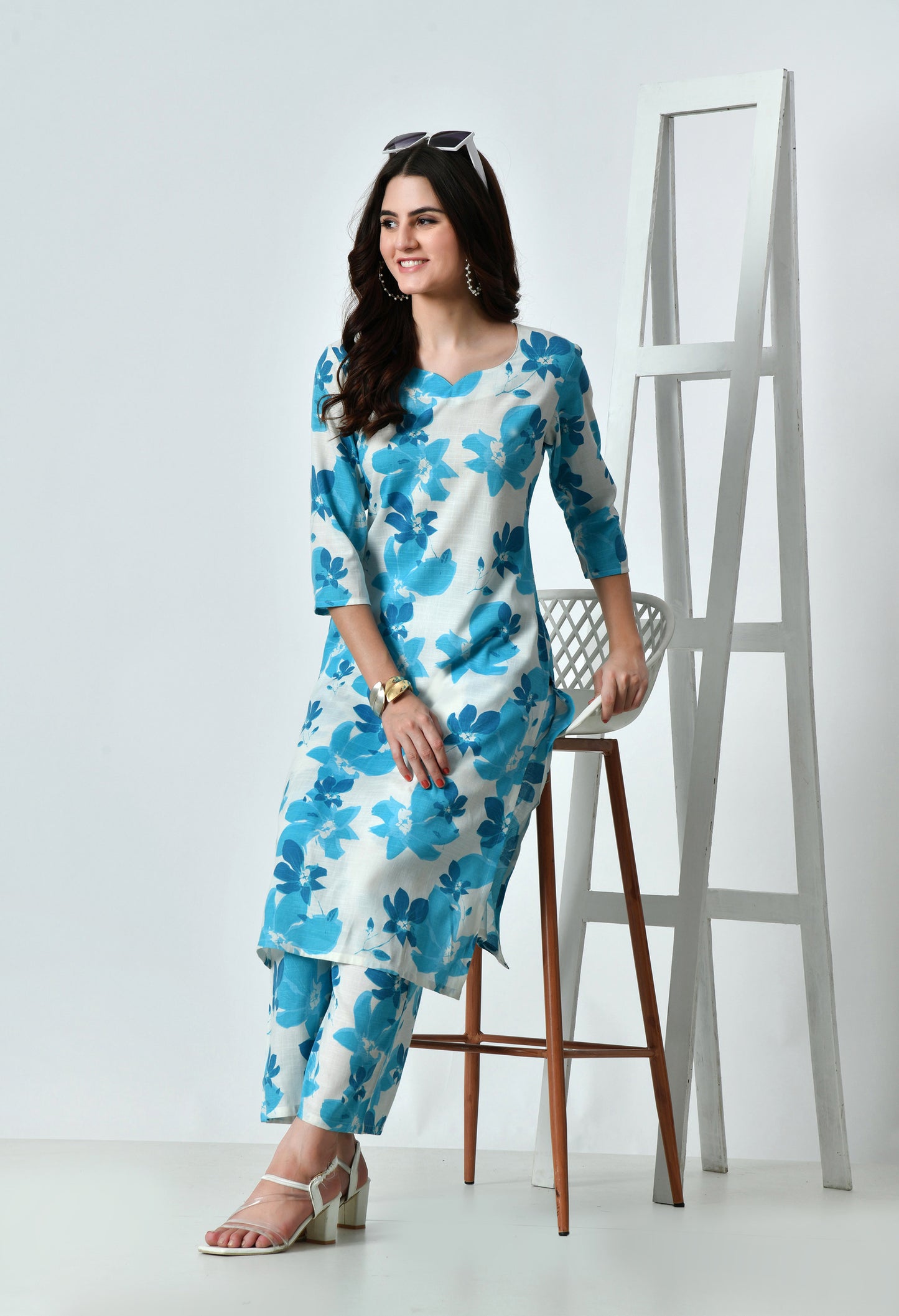 VAPPS Printed Cotton Kurta and Pant Set