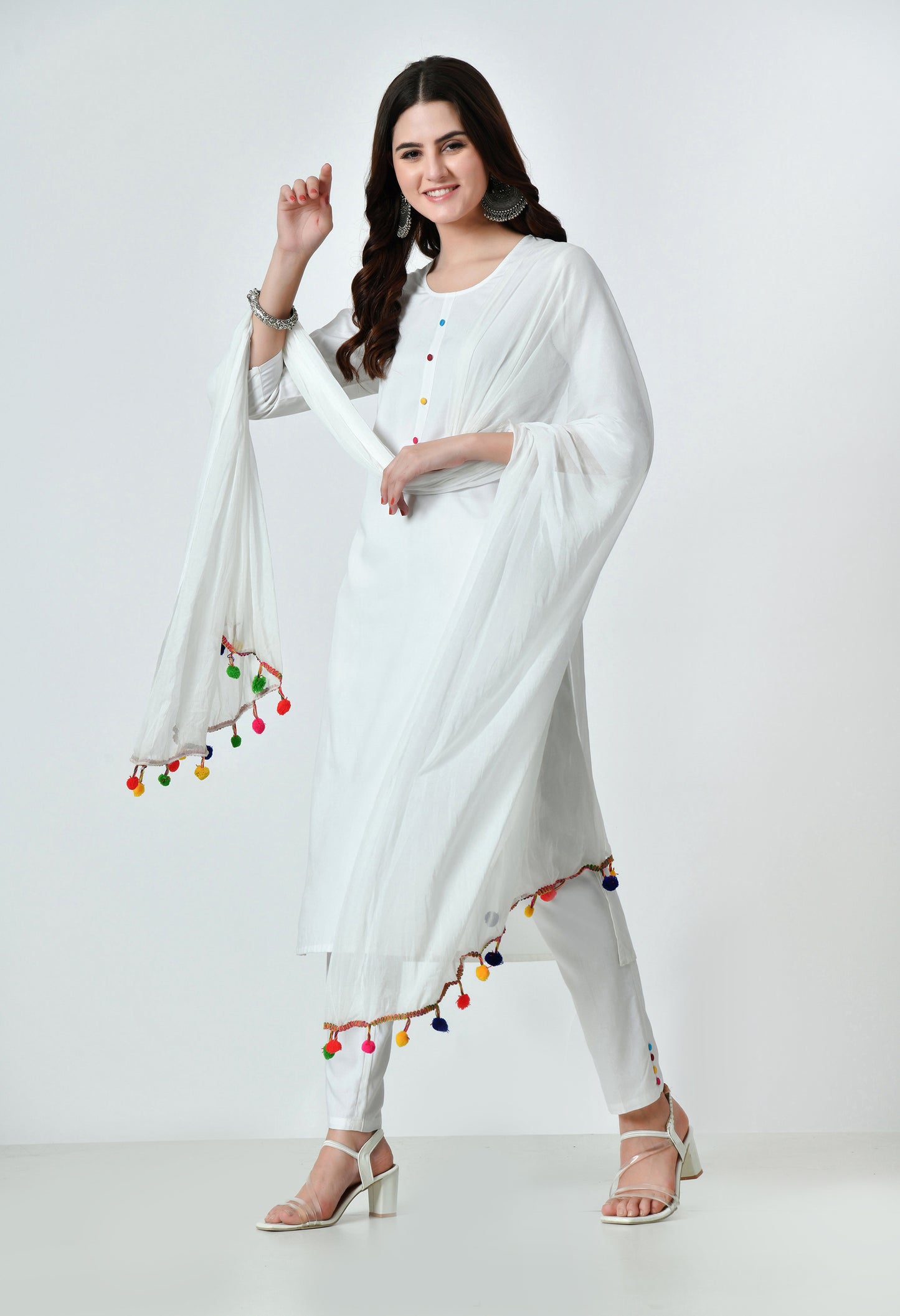 VAPPS Printed Rayon Kurta, Pant & Dupatta Set