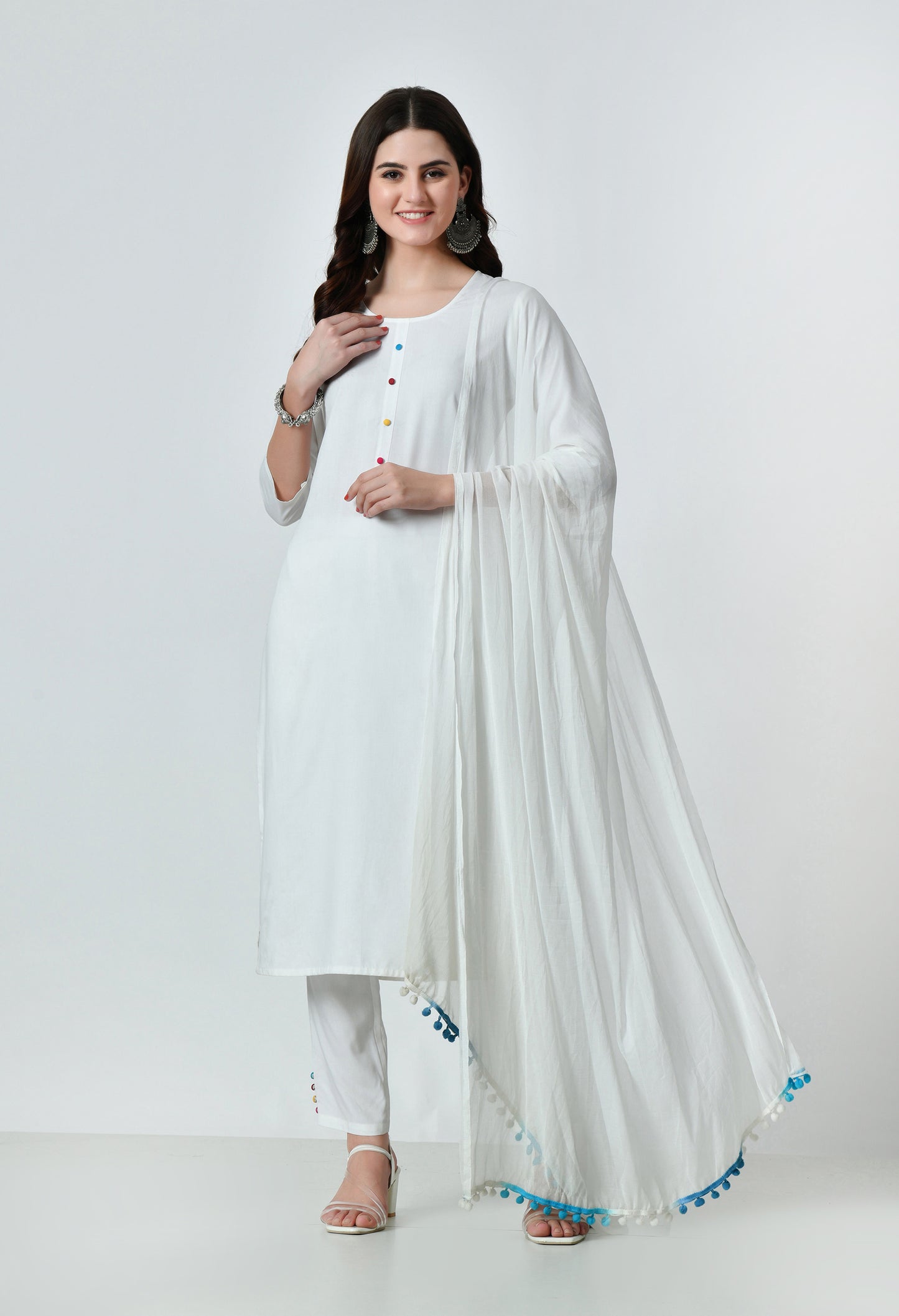 VAPPS Printed Rayon Kurta, Pant & Dupatta Set