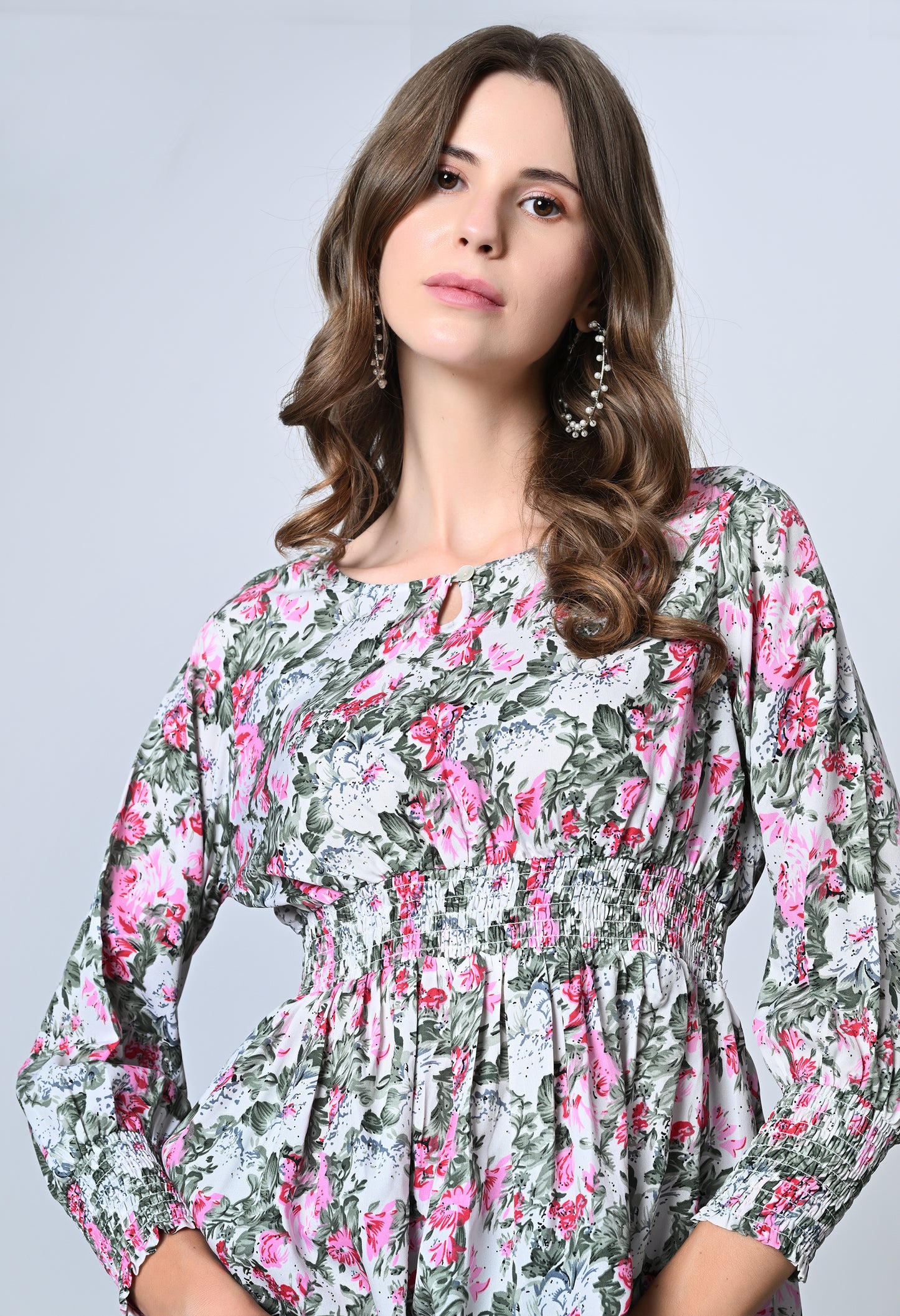 VAPPS Floral Print Crepe Top