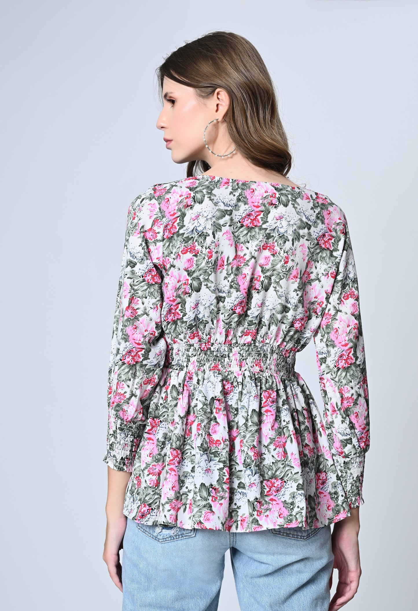 VAPPS Floral Print Crepe Top