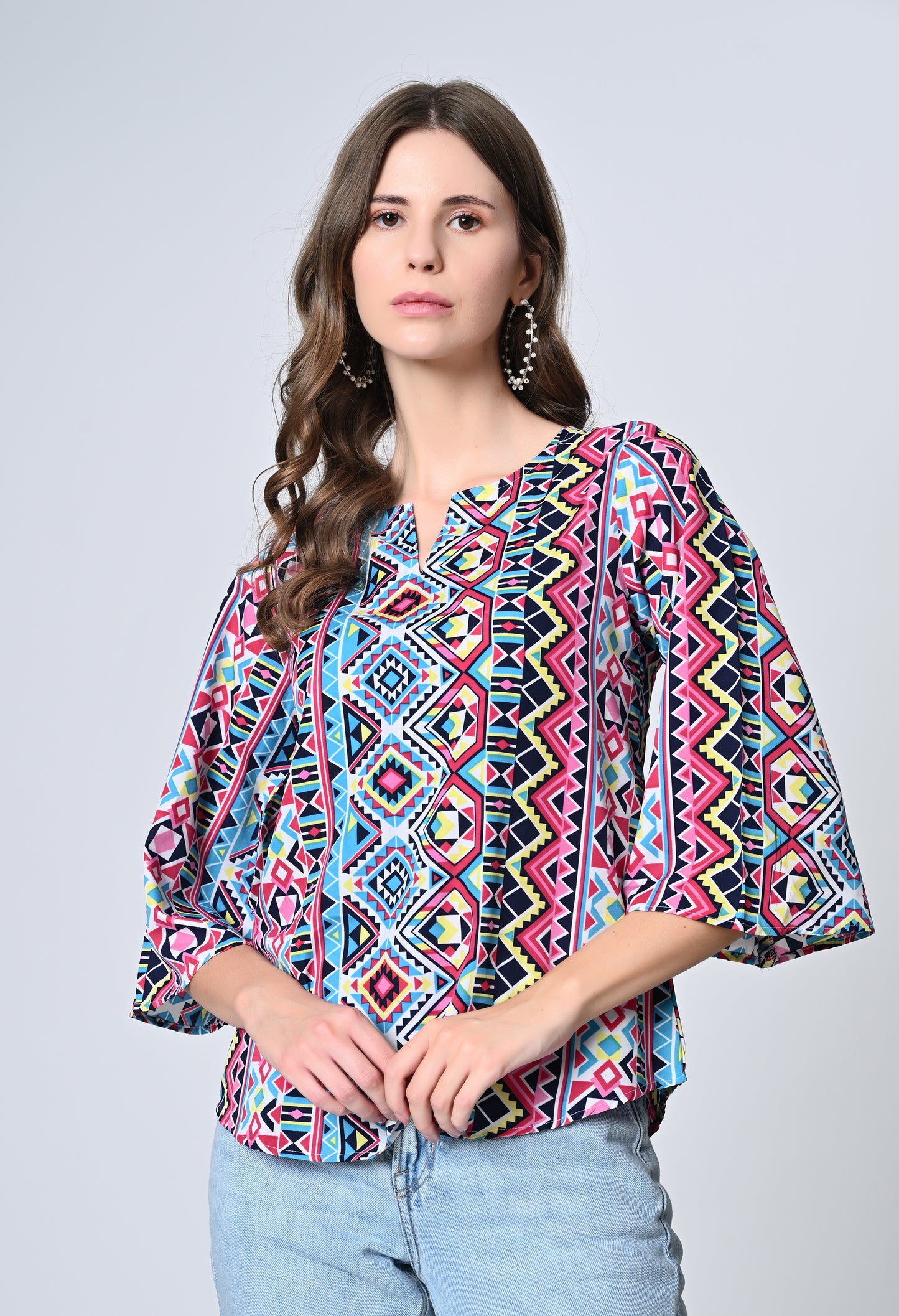 VAPPS Printed Crepe Top