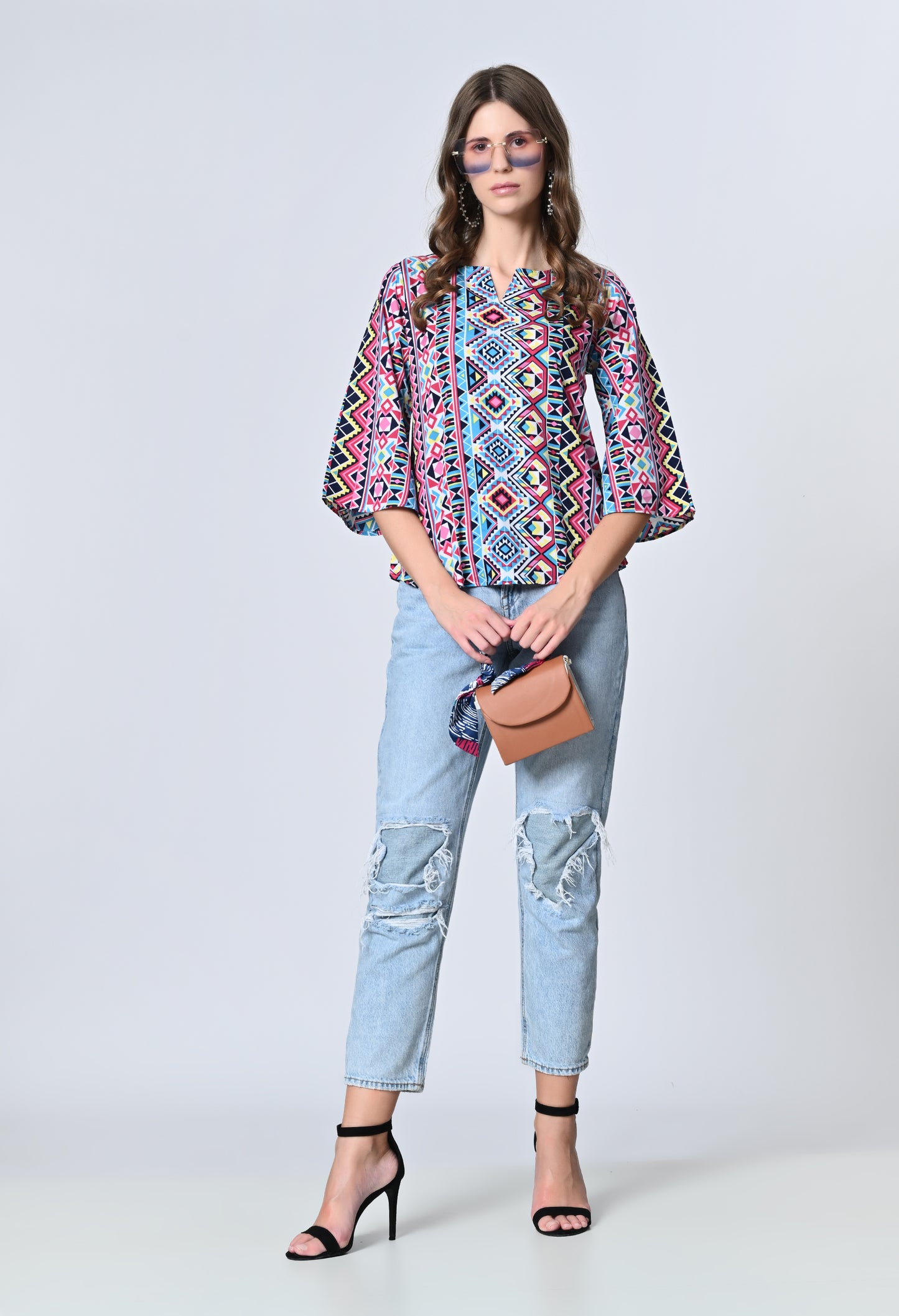 VAPPS Printed Crepe Top