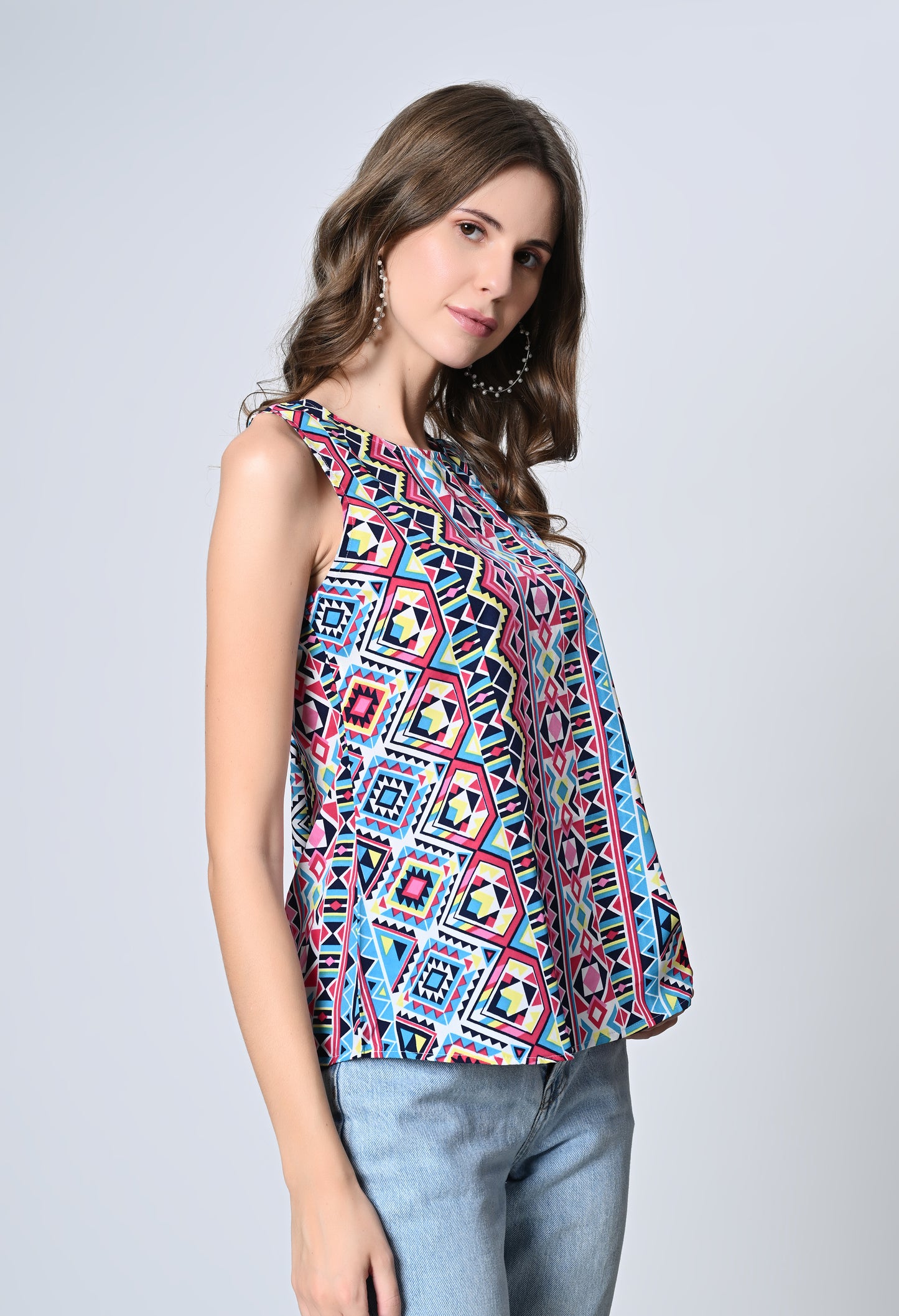 VAPPS Printed Crepe Top