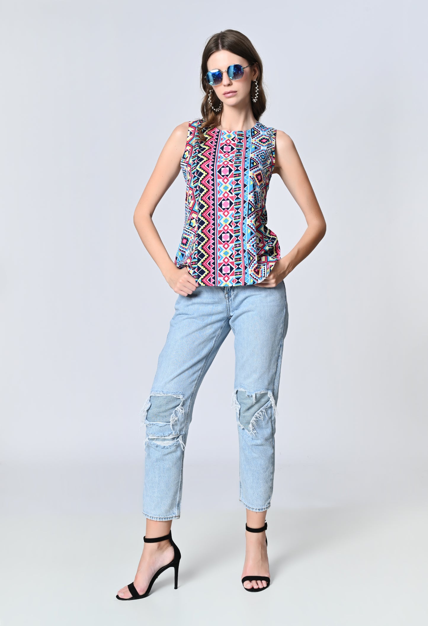 VAPPS Printed Crepe Top