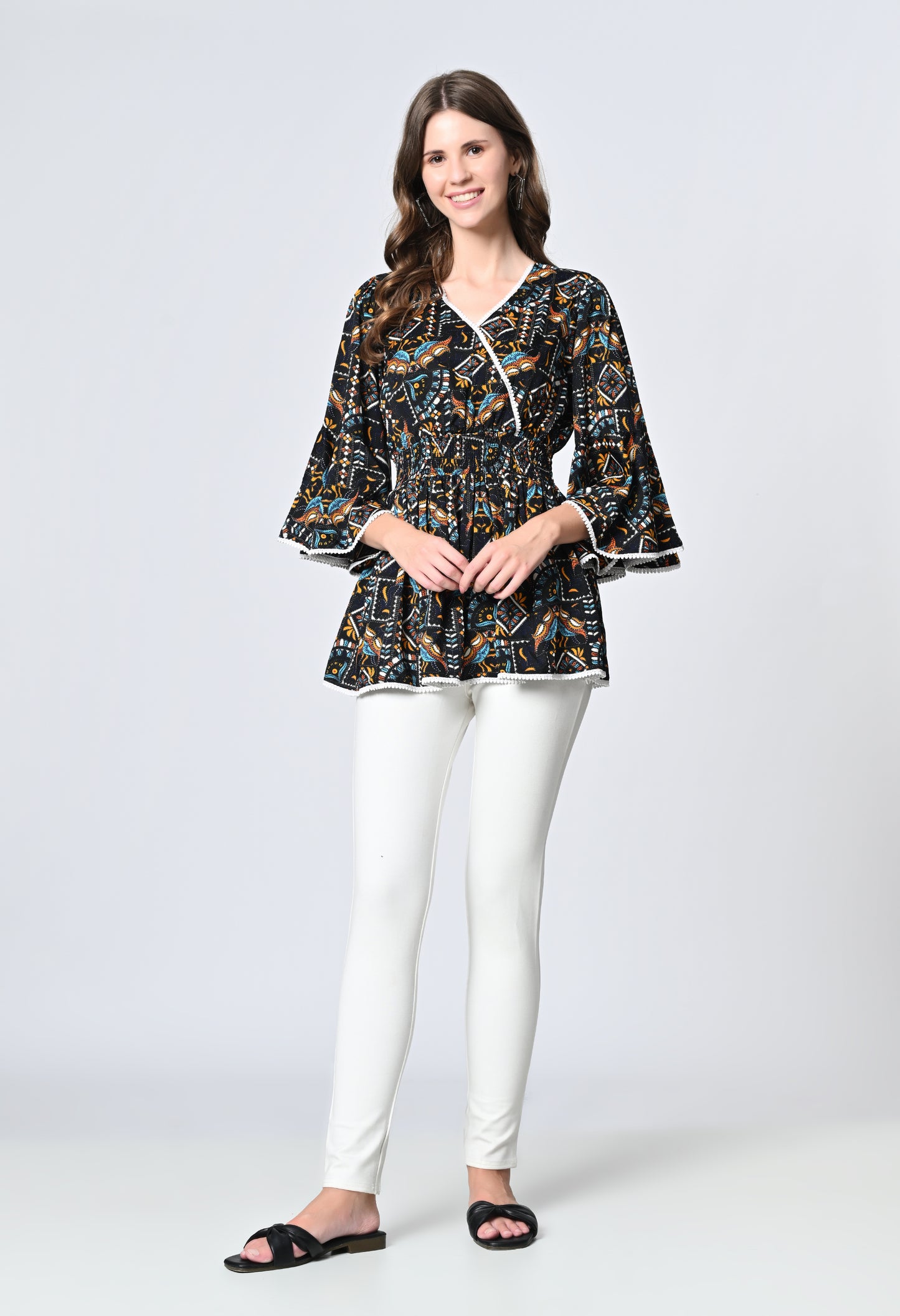 VAPPS Printed Crepe Top