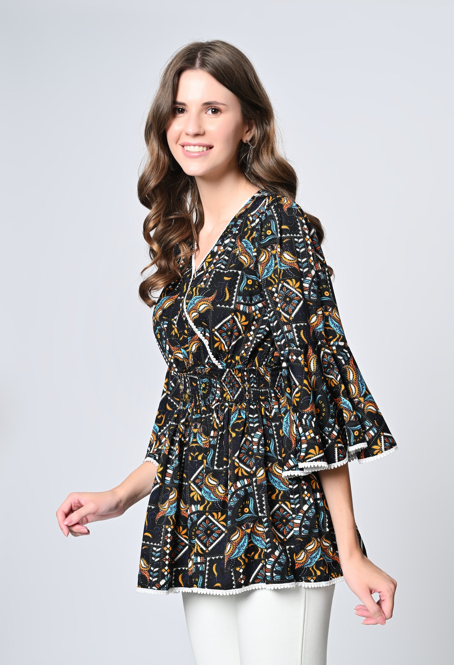 VAPPS Printed Crepe Top