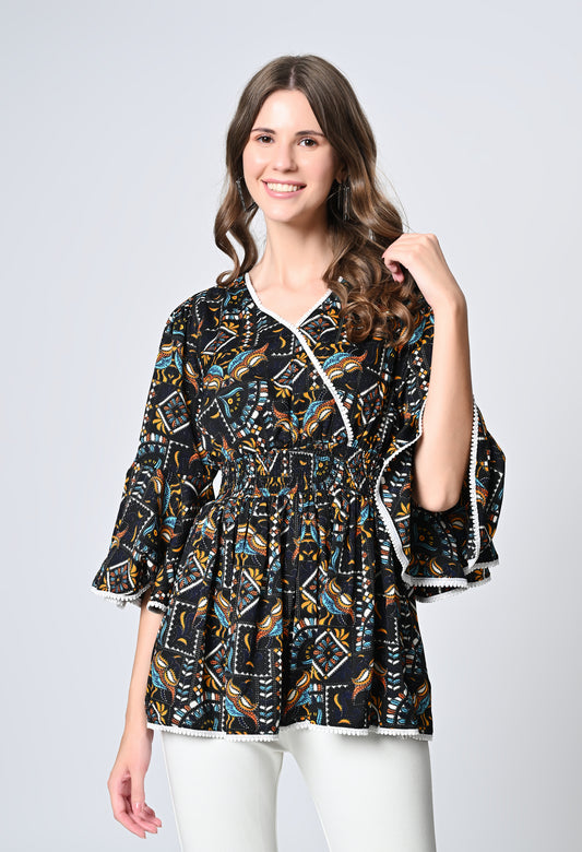 VAPPS Printed Crepe Top