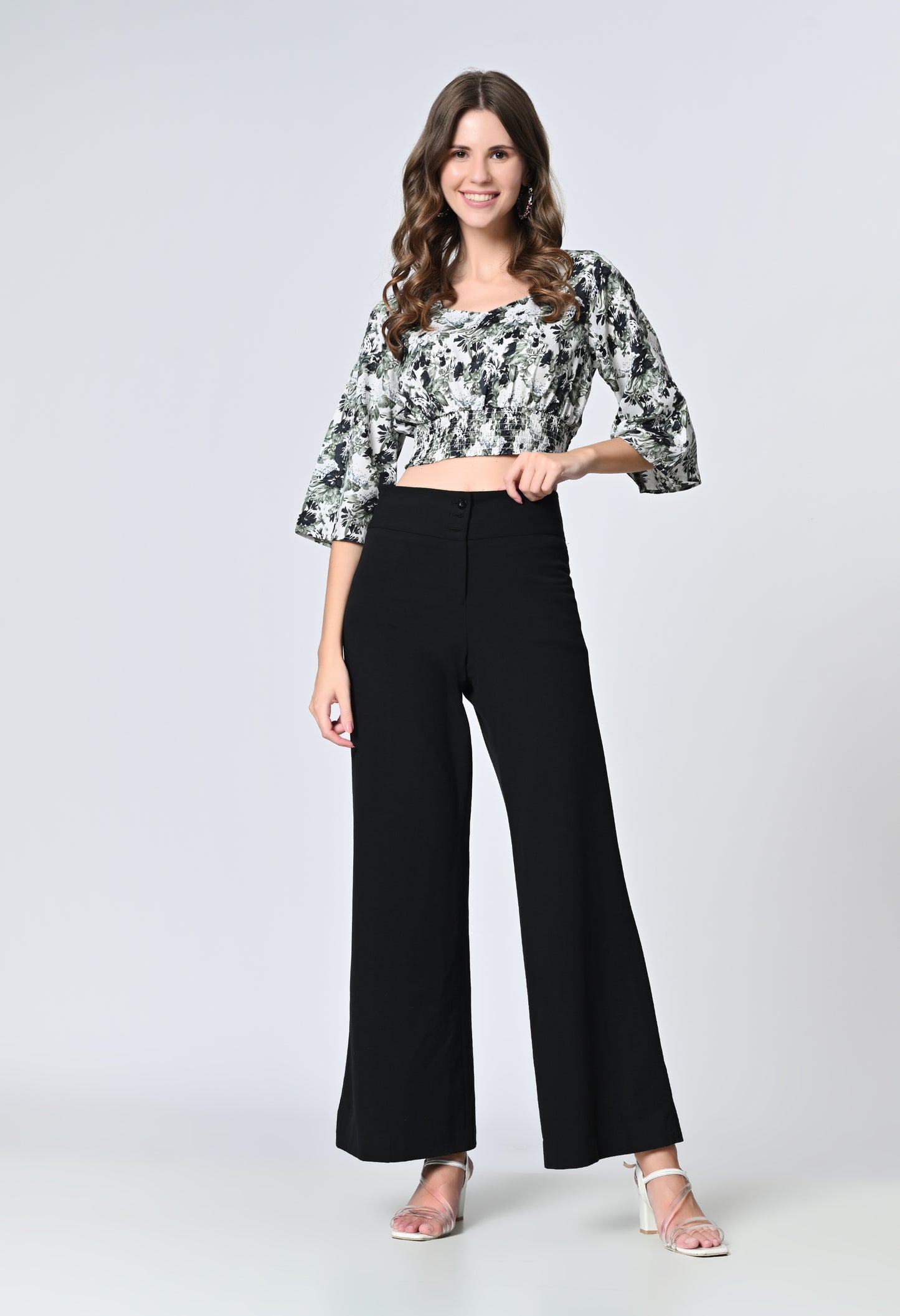 VAPPS Floral Print Crepe Top