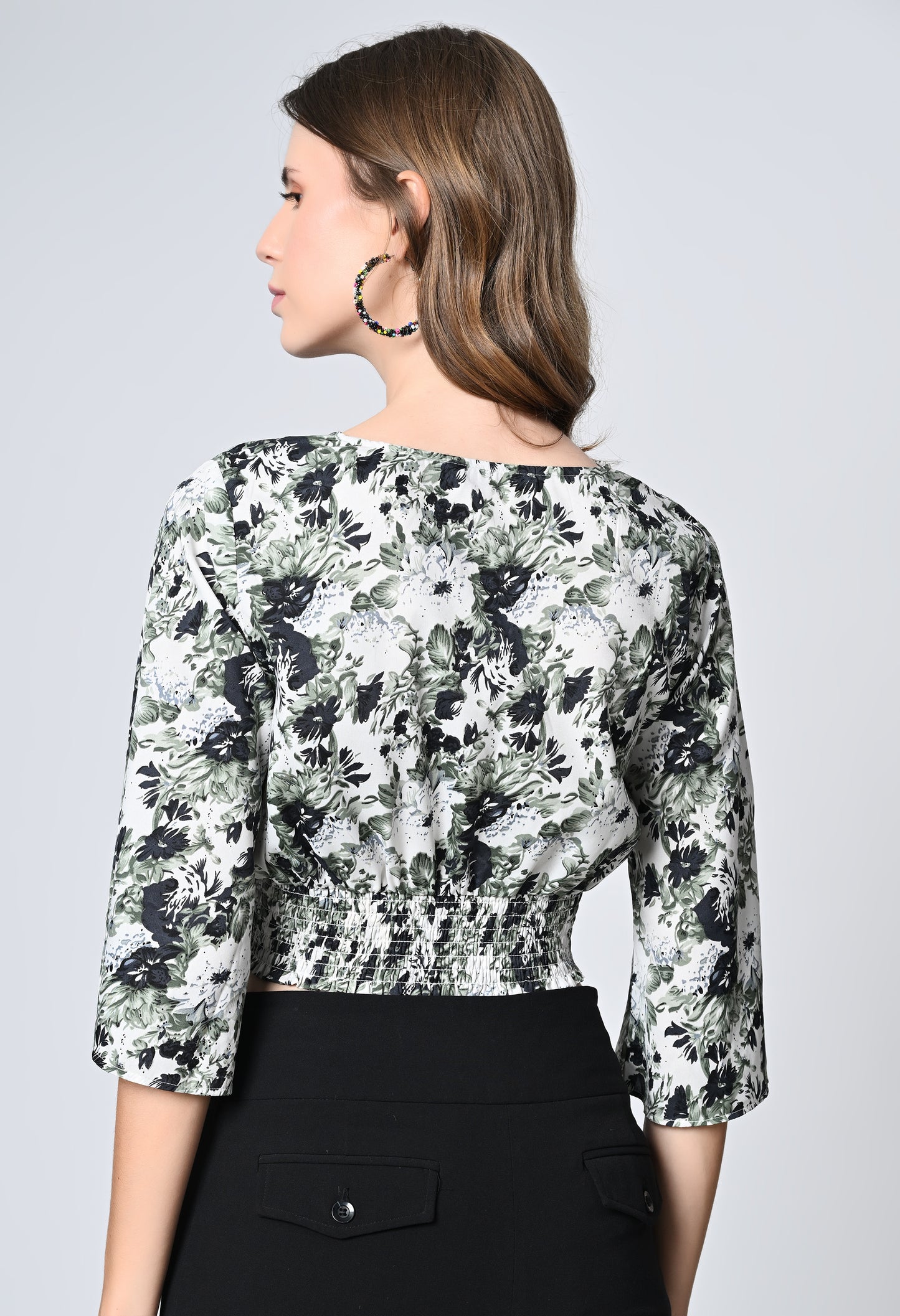 VAPPS Floral Print Crepe Top