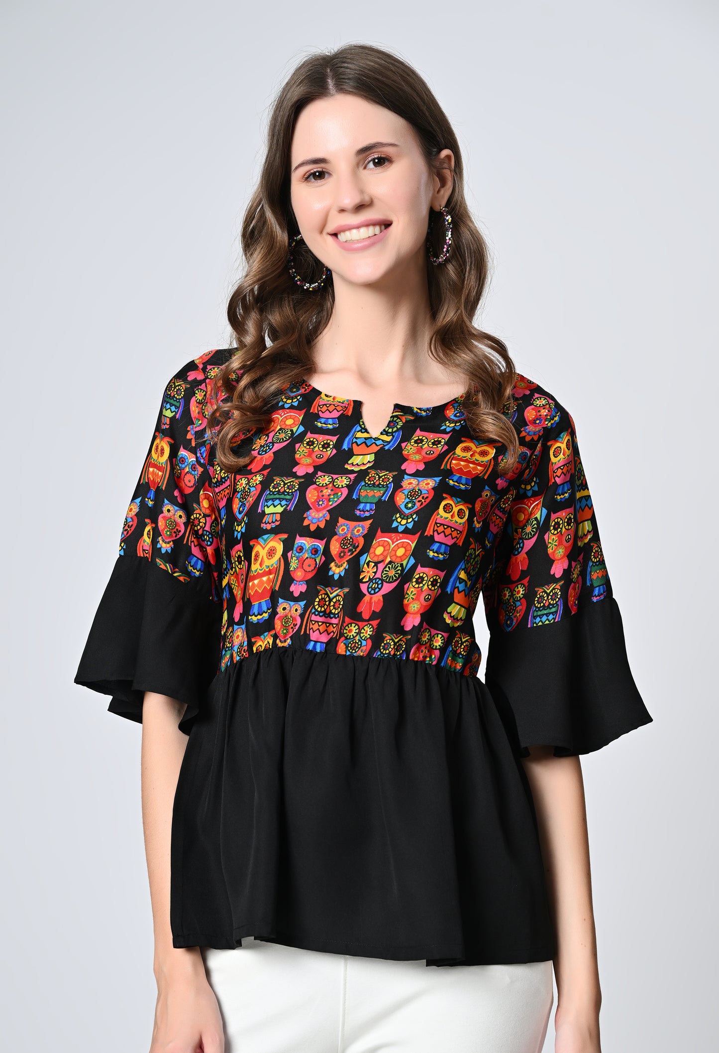 VAPPS Printed Crepe Top