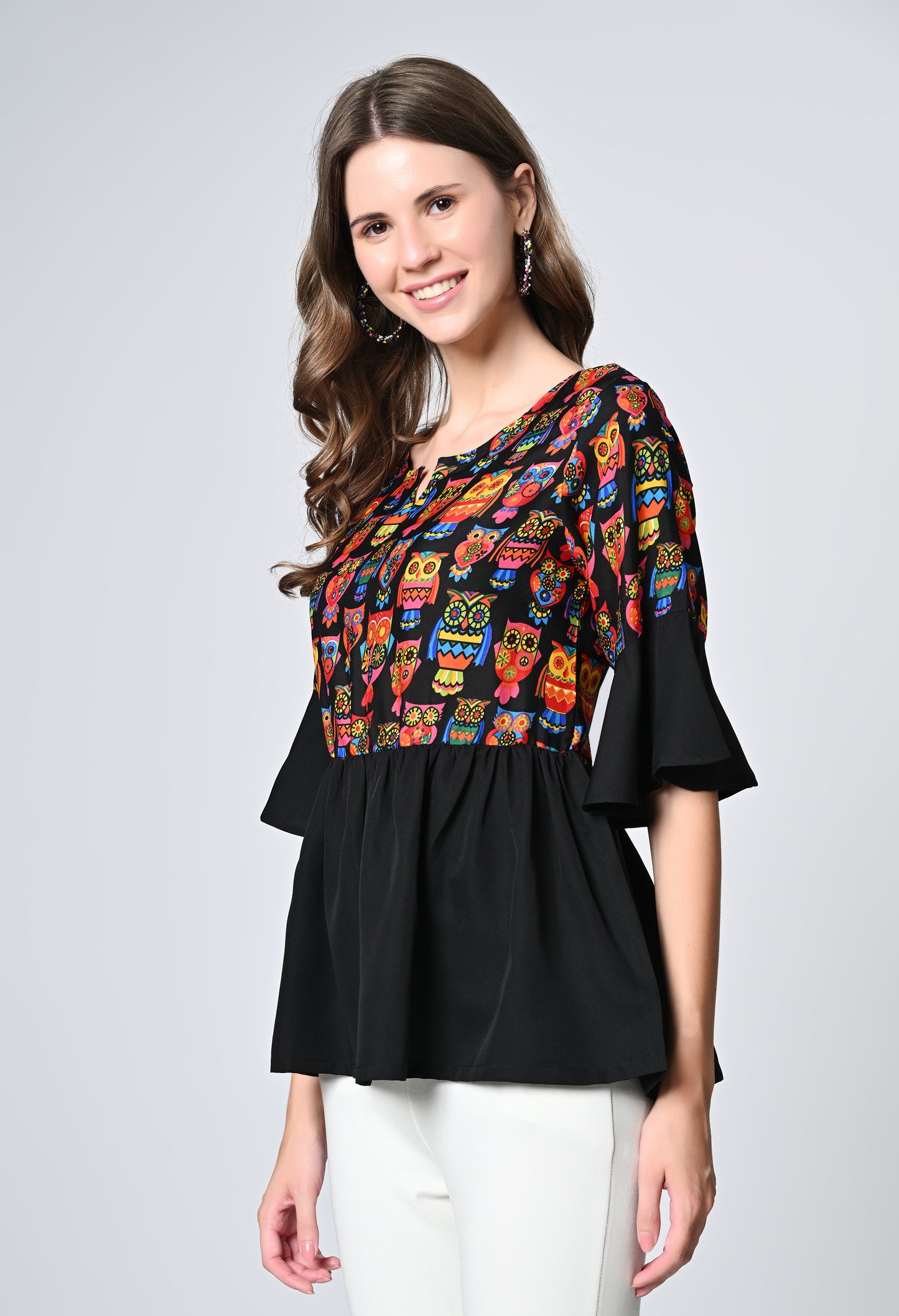 VAPPS Printed Crepe Top