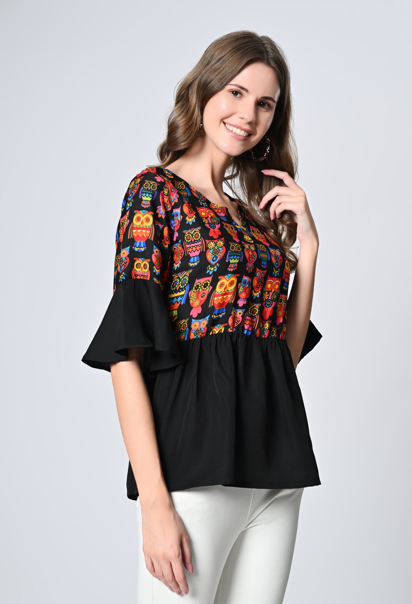 VAPPS Printed Crepe Top