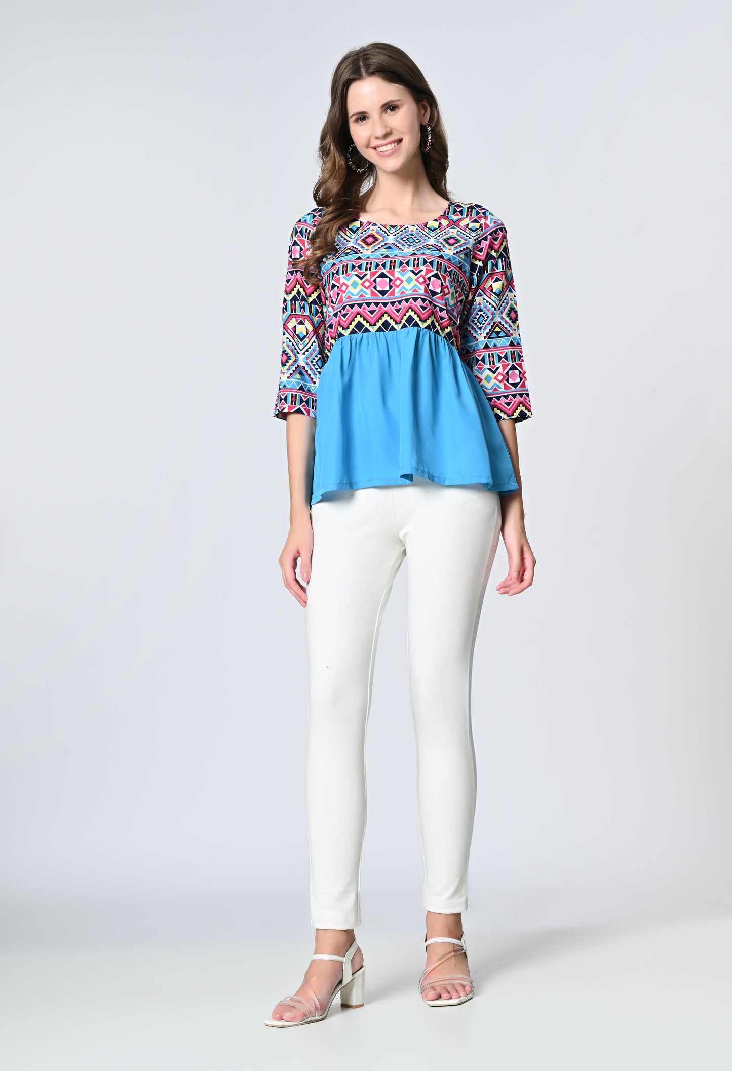 VAPPS Printed Crepe Top