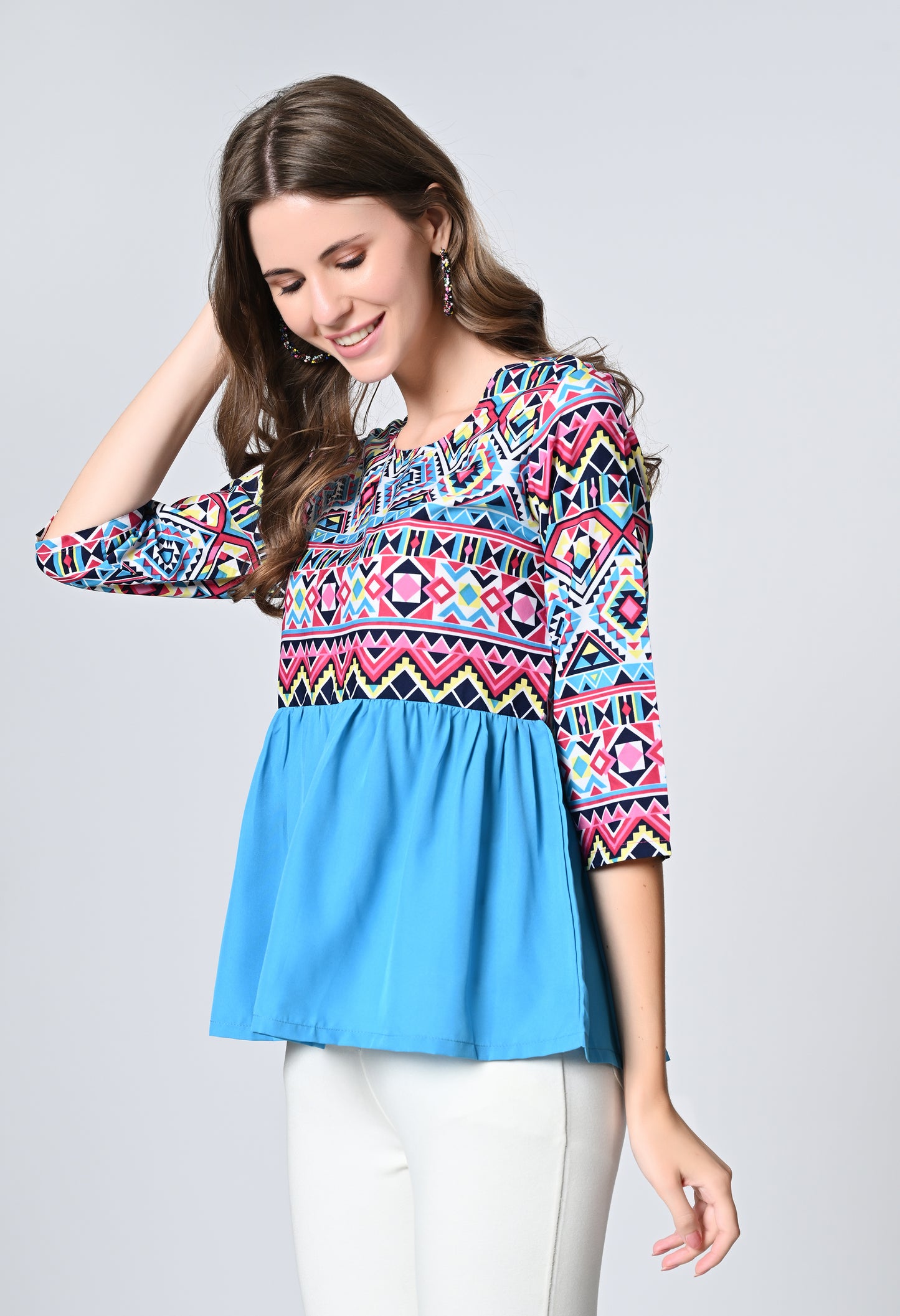 VAPPS Printed Crepe Top