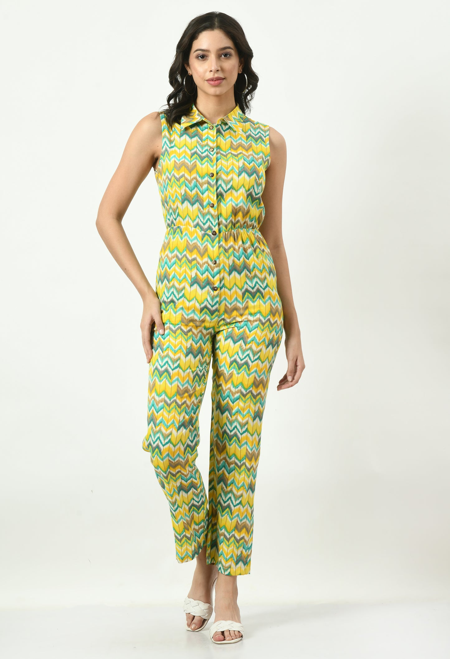 VAPPS Cotton Printed Jumpsuit Set